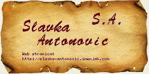 Slavka Antonović vizit kartica